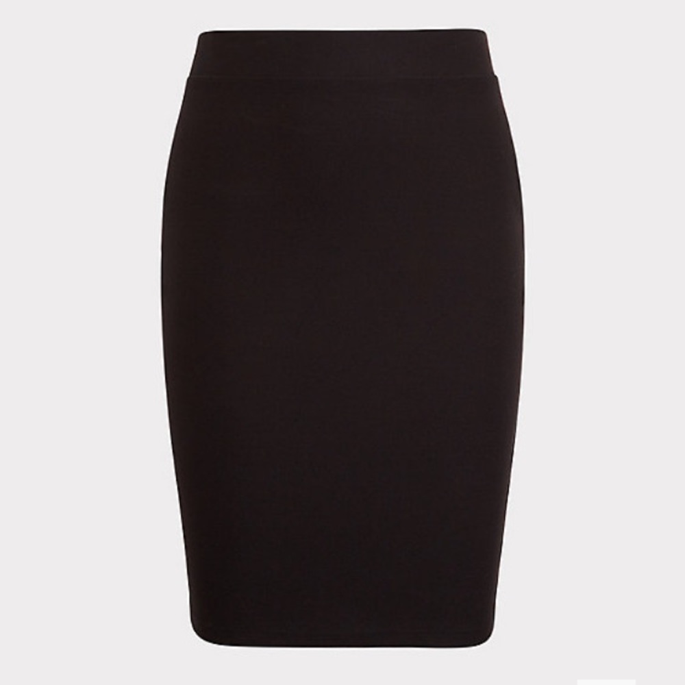 BLACK PREMIUM PONTE PENCIL SKIRT
